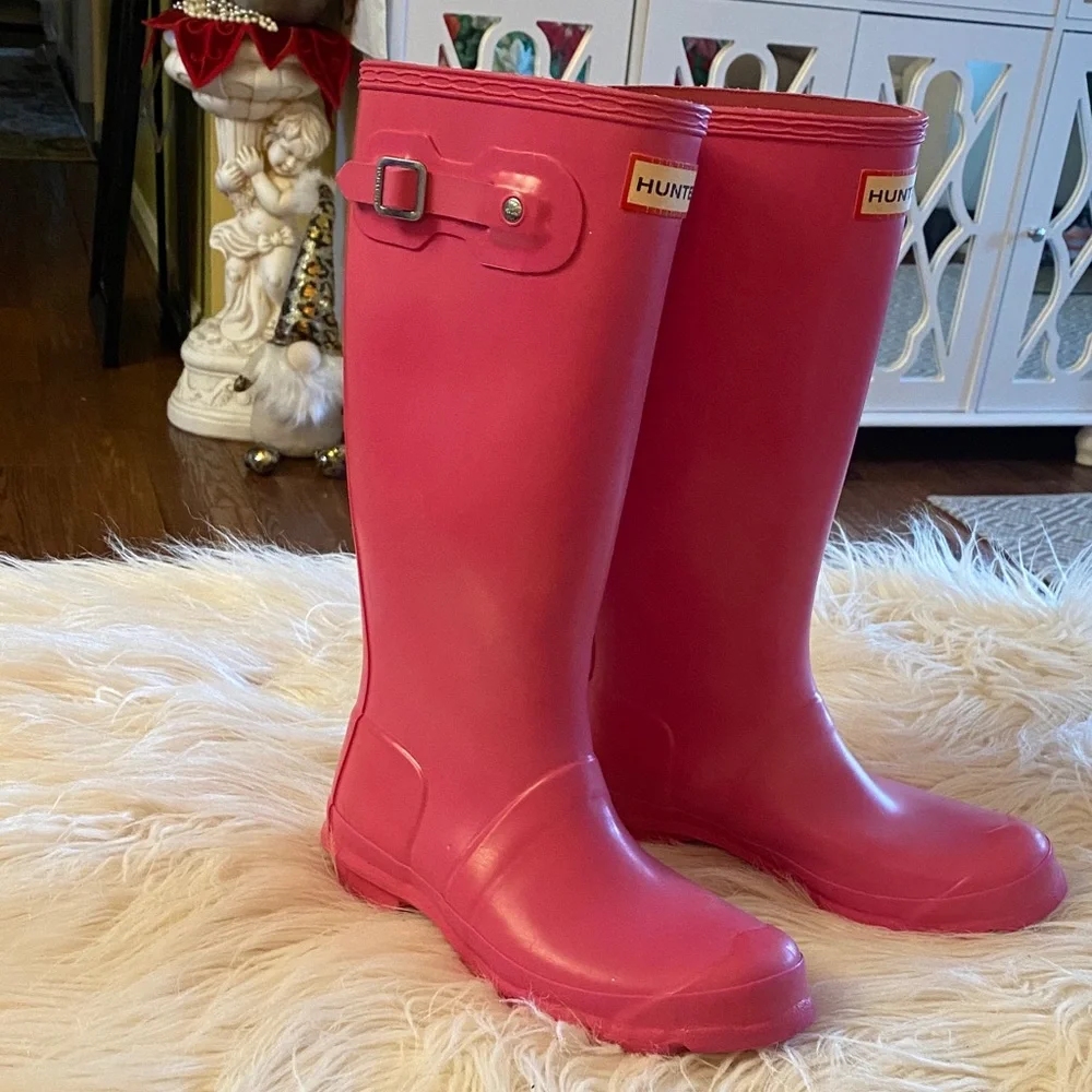 Hunter girl Fuchsia Waterproof tall rain Boots